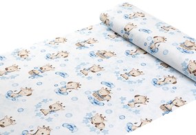 Biante Detské bavlnené posteľné obliečky do postieľky Sandra SA-443 Modré žirafy na bielom Do postieľky 90x120 a 40x60 cm