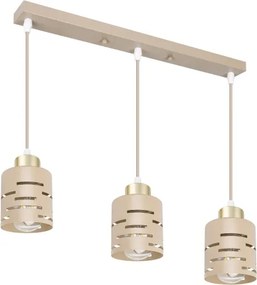 Závesný luster ELEN na lanku 3xE27/35W/230V béžový/zlatý