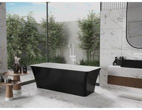 Mexen Tonia, voľne stojaca vaňa 170 x 75 cm, biela-čierna, biely prepad, 52171707575-20
