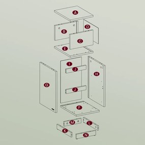 Nočný stolík ROBIN, 30x25x65cm, biela Vasagle