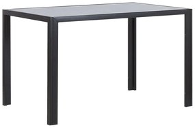 Jedálenský stôl so sklenenou doskou 120 x 80 cm sivá/čierna LAVOS Beliani