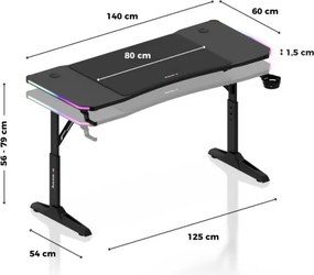 Herný stôl Hero 3.6 RGB Black