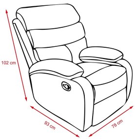 Relaxačné polohovateľné televízne kreslo Catini GAVIN