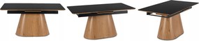 LIZBONA Keramický rozkladací stôl 160-200 cm čierny/dub