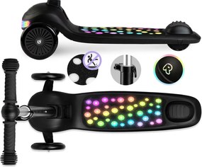 Ricokids Glowi LED balančná Kolobežka pre deti - čierna