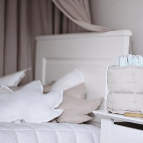 Ľanový vankúš javorový list biely 43x43 cm