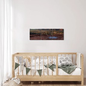Obraz hôr (s hodinami) (90x30 cm)