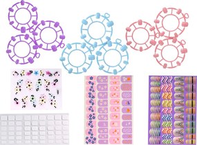 LEAN Toys Súprava na zdobenie nechtov frézka lampa pilník brokáty