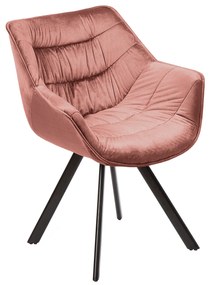 Stolička The Dutch Comfort zamatová staroružová lakťová opierka