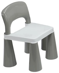 Detská sada stolček a dve stoličky NEW BABY šedo-biela