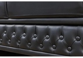 Sedacia súprava 41447 Chesterfield 3-sedenie Antique look Čierna  - Komfort-nábytok