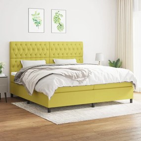 Boxspring posteľ s matracom zelená 200x200 cm látka 3142048