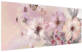 Obraz - Umelecká koláž s motýľmi (120x50 cm)