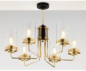 Jupiter 2089 - Luster na tyči RAMIREZ 6xE27/15W/230V zlatá/čierna