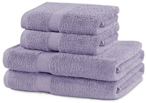 Froté bavlnené uteráky a osušky v levanduľovej farbe v súprave 4 ks Marina – DecoKing