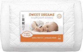 Detská perinka a prešívaný vankúš do postieľky SWEET DREAMS - 135x100 cm + 40x60 cm
