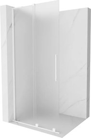 Mexen Velar L, posuvná sprchová zástena Walk-in 100 x 200 cm, 8mm sklo námraza, biela matná, 871-100-003-33-20
