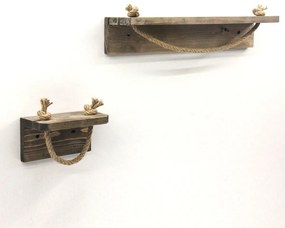 Sada kúpeľňových poličiek rúrkových orech