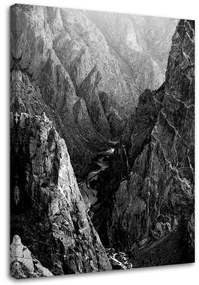 Obraz na plátně Hory Krajina Černobílá - 70x100 cm