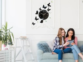 Nástěnné hodiny Motyle 28 cm černé