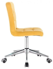 LuxuryForm DESIGN Stolička TOLEDO VELUR na striebornej podstave s kolieskami - žltá