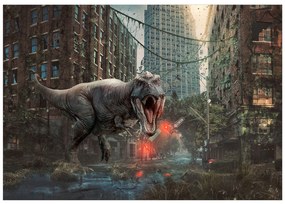 Artgeist Fototapeta - Dinosaur in the City Veľkosť: 150x105, Verzia: Premium