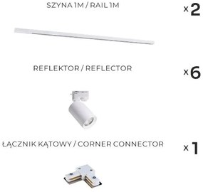 Zuma Line 3567 - Bodové svietidlo v lištovom systéme TORE 6xGU10/35W/230V biela