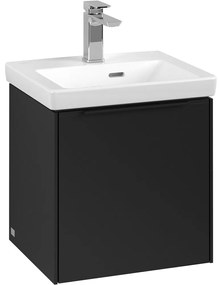 VILLEROY &amp; BOCH Subway 3.0 závesná skrinka pod umývadielko, 1 dvierka, pánty vpravo, 423 x 377,5 x 429 mm, Volcano Black, C58201VL