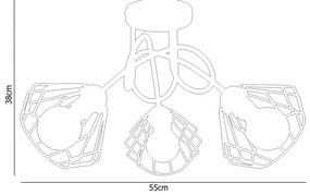 Prisadený luster CEED 3xE27/60W/230V