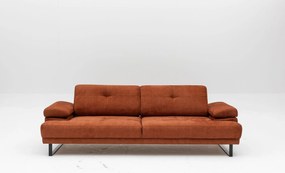 Praktická trojmiestna rozkladacia pohovka Mustang, 239 x 99 cm, oranžová