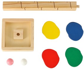 KIK Montessori drevený kulodrom – vzdelávacia veža s guľôčkami