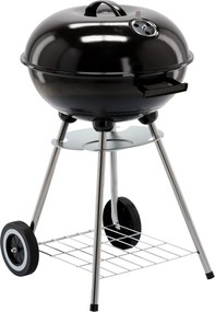 BBQ Meeting Guličkový gril na drevené uhlie s vekom a kolieskami, 46 x 44 x 71 cm *5290
