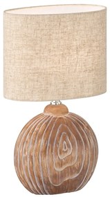 Hnedo-béžová keramická stolová lampa s textilným tienidlom (výška 39 cm) Tobse – Fischer &amp; Honsel