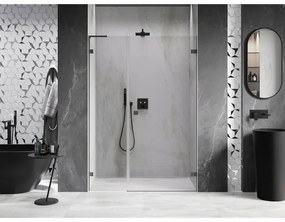 Mexen Lunar-B, L Otočné pravé sprchové dvere 130 cm, 8mm číre sklo, grafitový profil, 832SL-130-050-95-00-P