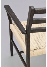 Jedálenská stolička v tmavohnedo-prírodnej farbe Harlan – Rowico