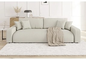 Krémová menčestrová rozkladacia/s úložným priestorom pohovka 234 cm Sara – Ropez