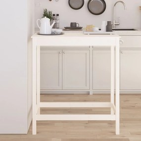 Barový stolík biely 100x50x110 cm borovicový masív
