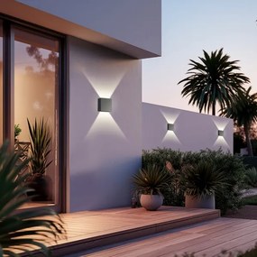 Brilagi – LED vonkajšie nástenné svietidlo DOUBLERAY, LED 4 W / 230 V, antracit, krytie IP65