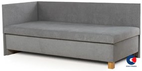 Posteľ Leo s čelami, 200x90, Ľavá, sivá (a55, 90cm, deska/ella, noha e)