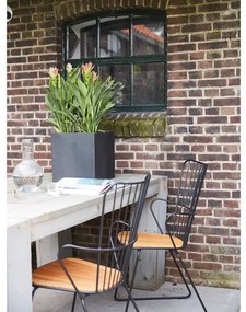 Capi Europe Hranatý kvetináč Smooth, čierny (30 x 30 x 30 cm )  (100280510)