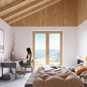 Stolná lampa Incline, biele telo svietidla