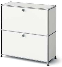 Kovová komoda »CN3 Slim Line« s 2 výklopnými priečinkami, biela
