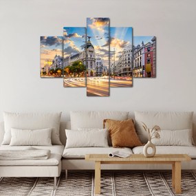 Obraz - Calle Gran Vía, Madrid, Španielsko (150x105 cm)