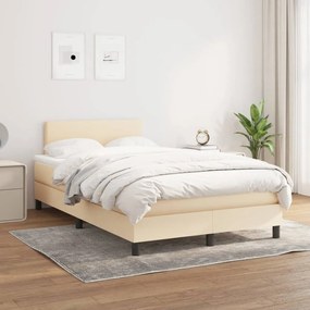 Boxspring posteľ s matracom krémový 120x200 cm látka 3139886