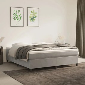 Posteľný rám na boxspring bledosivý 180x200 cm zamat