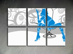 Ručne maľovaný POP Art obraz Blue Woman | rôzne rozmery