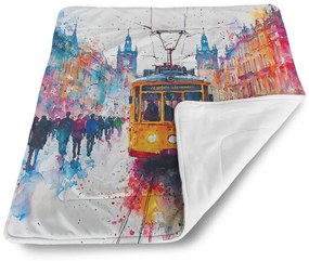 Sablio Deka pre bábätko Žltá električka Paint - 90x120 cm