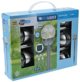 Set solárnych LED lámp Glassball 5 ks