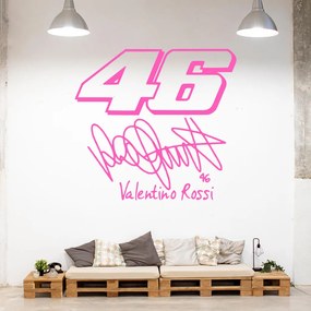 Veselá Stena Samolepka Valentino Rossi 46 Farba: růžová, Veľkosť: 80 x 75 cm