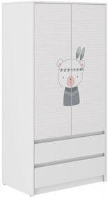 Detská šatníková skriňa s roztomilým zvieratkom 180x55x90 cm